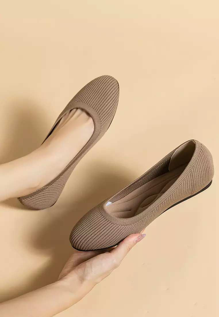 Round-toe Fly Knit‌ Flat Shoes TJ-Y2
