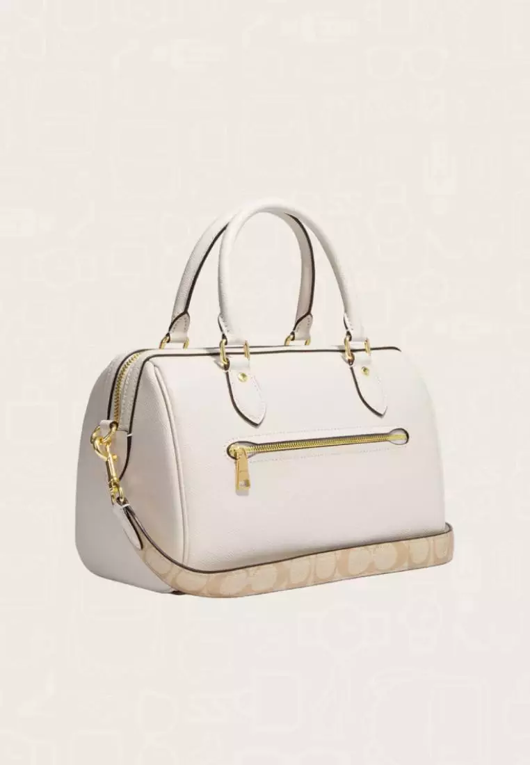 Coach Rowan Satchel With Signature Canvas Chalk