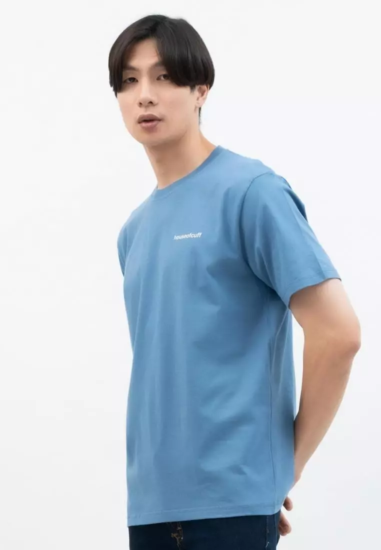 Houseofcuff T-shirt Kaos Polos Pendek Steel Blue Tersedia Size S - 4XL