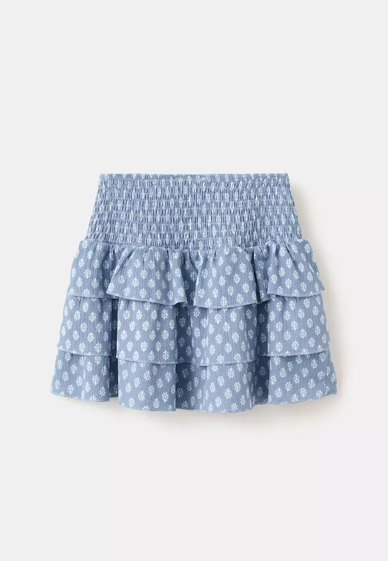 Printed Ruffle Skirt