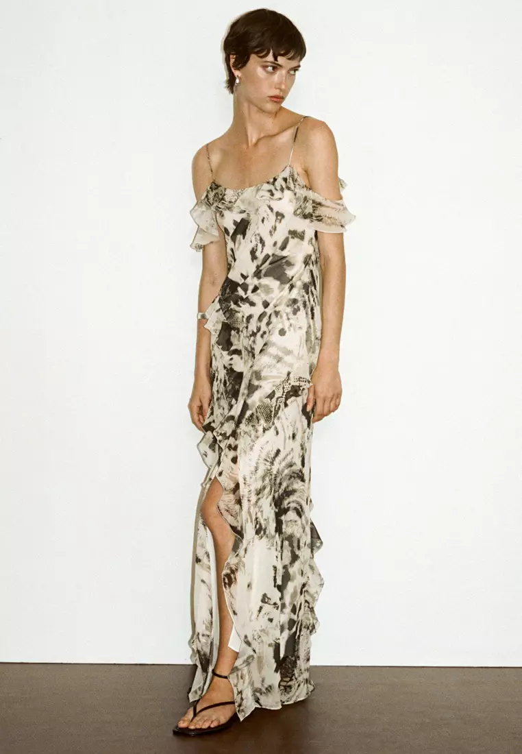 Buy Mango Animal Print Ruffled Dress 2024 Online | ZALORA Philippines