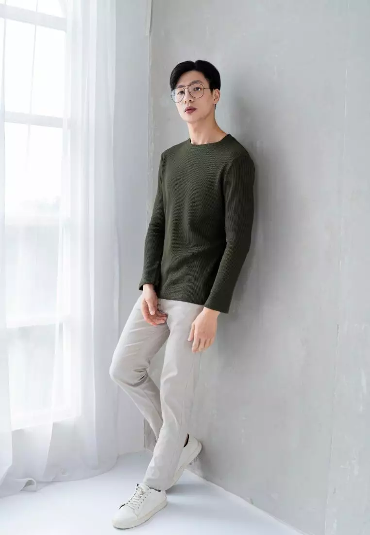 Kale Raffle Army Green Atasan Kaos Unisex Atasan Kaos Pria Hijau Atasan Kaos Kaos Polos Tekstur