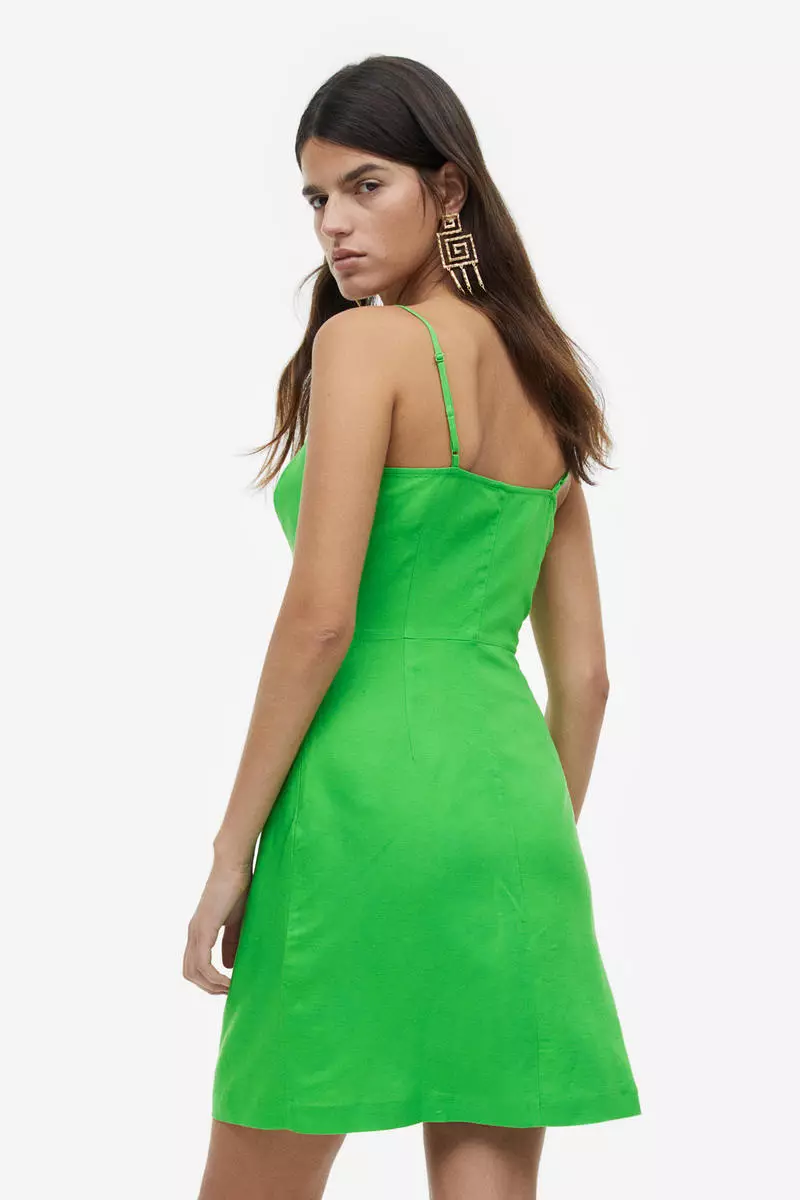 Linen-blend dress