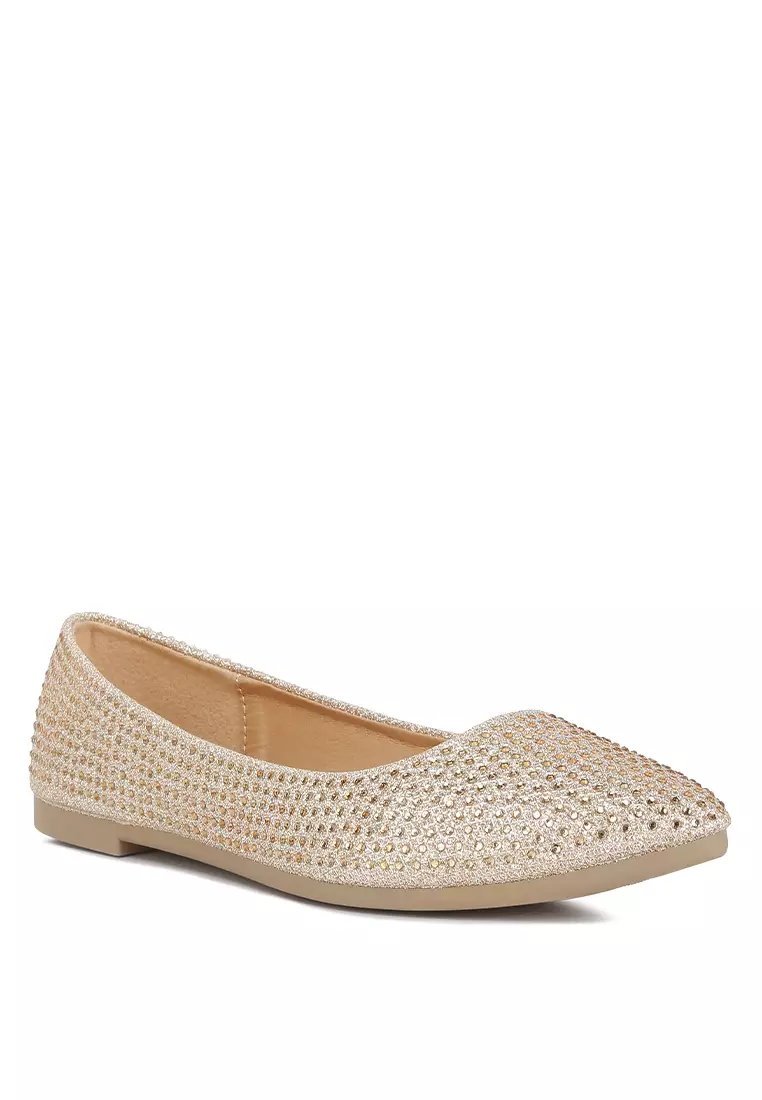 Gold on sale women's flats