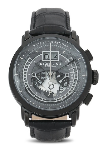 Stuhrling Original black Imperia 4013 Quartz Chronograph Watch 547F6ACE517FD7GS_1