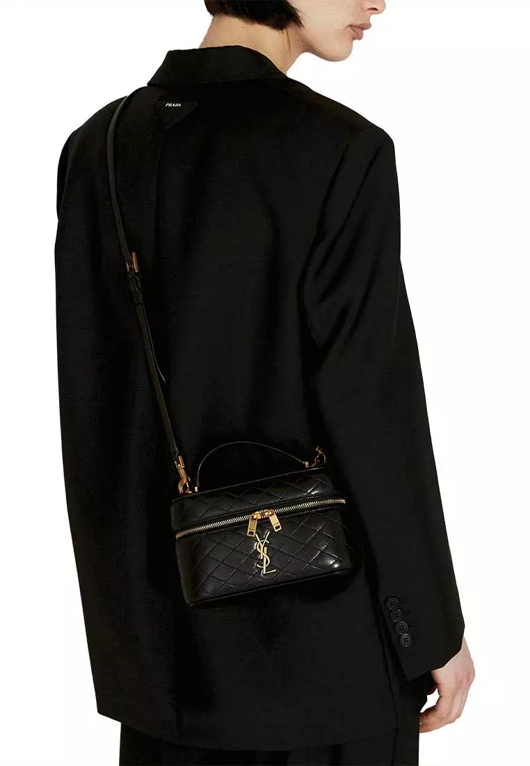 YSL Gaby Vanity Bag In Lambskin Black 7667311EL07