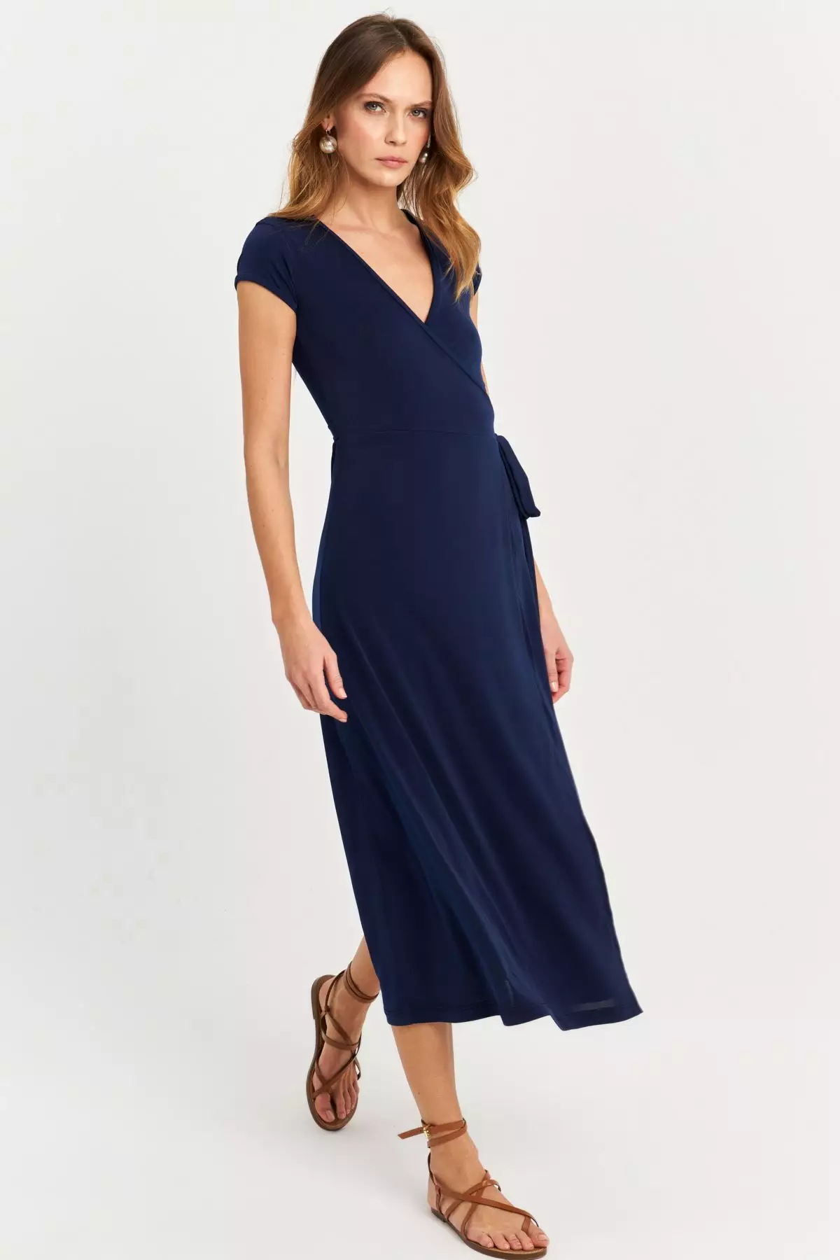 Side Tie Midi Dress
