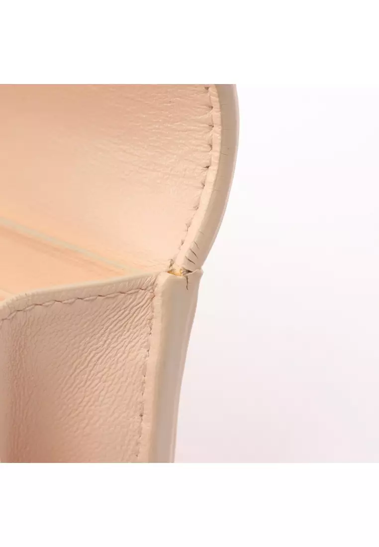 Pre-Loved BOTTEGA VENETA Intrecciato flap wallet long wallet Bi-fold Long Wallet leather Light pink