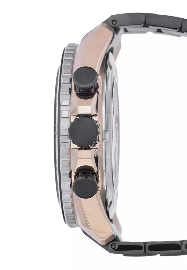 Alexandre Christie Jam Tangan Pria - Black Rosegold - Stainless Steel - 6503 MCBBRBA