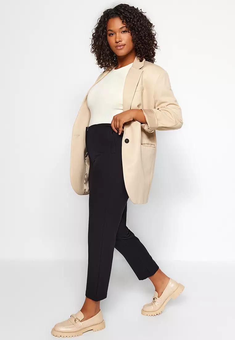 Plus Size Cigarette Trousers