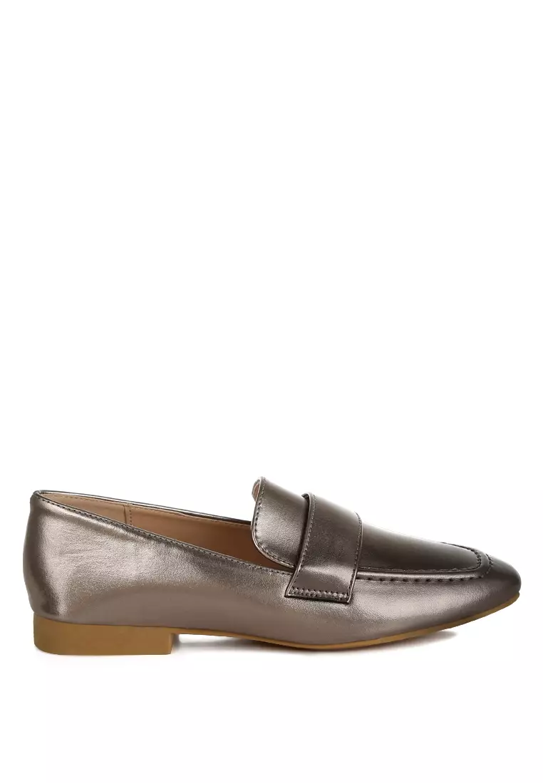 Discount on London Rag  shoes - SKU: Flat Heel Loafers In Silver