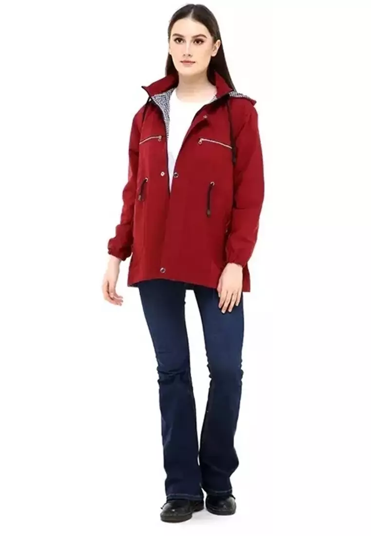 Hardwin Jaket Wanita Adventure Casual Longsleeve Jacket Outer Material Baby Canvas ORIGINAL - Maroon