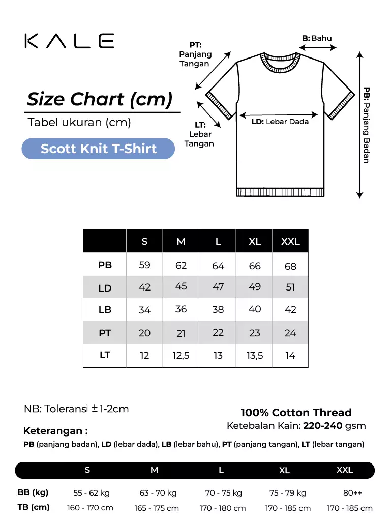 Kale Scott White / Kaos Rajut Premium Pria Lengan Pendek Motif