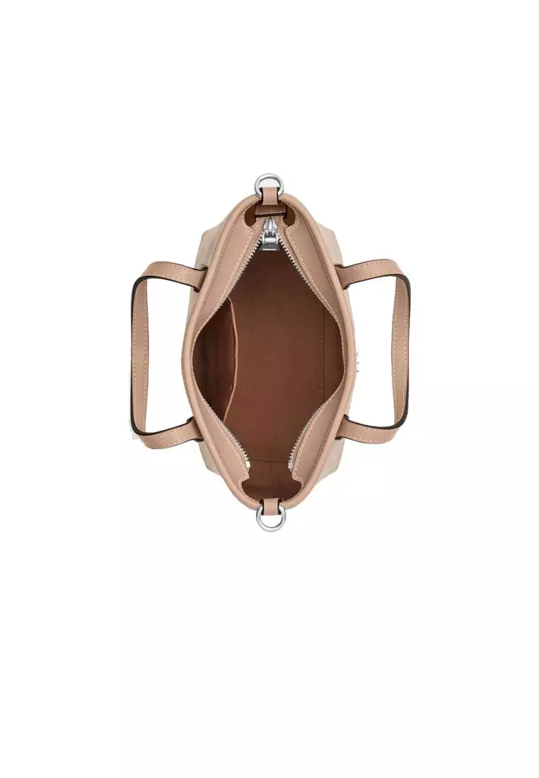 City Mini Tote Bag In Signature Canvas Sand/Taupe CW032