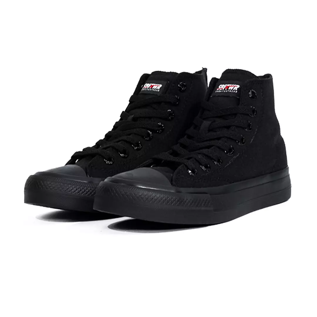 SABA Vintage High All Black - Sepatu Sneakers Casual Pria Wanita