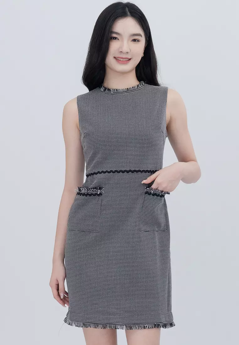 Linen Sleeveless with Pockets Mini Dress