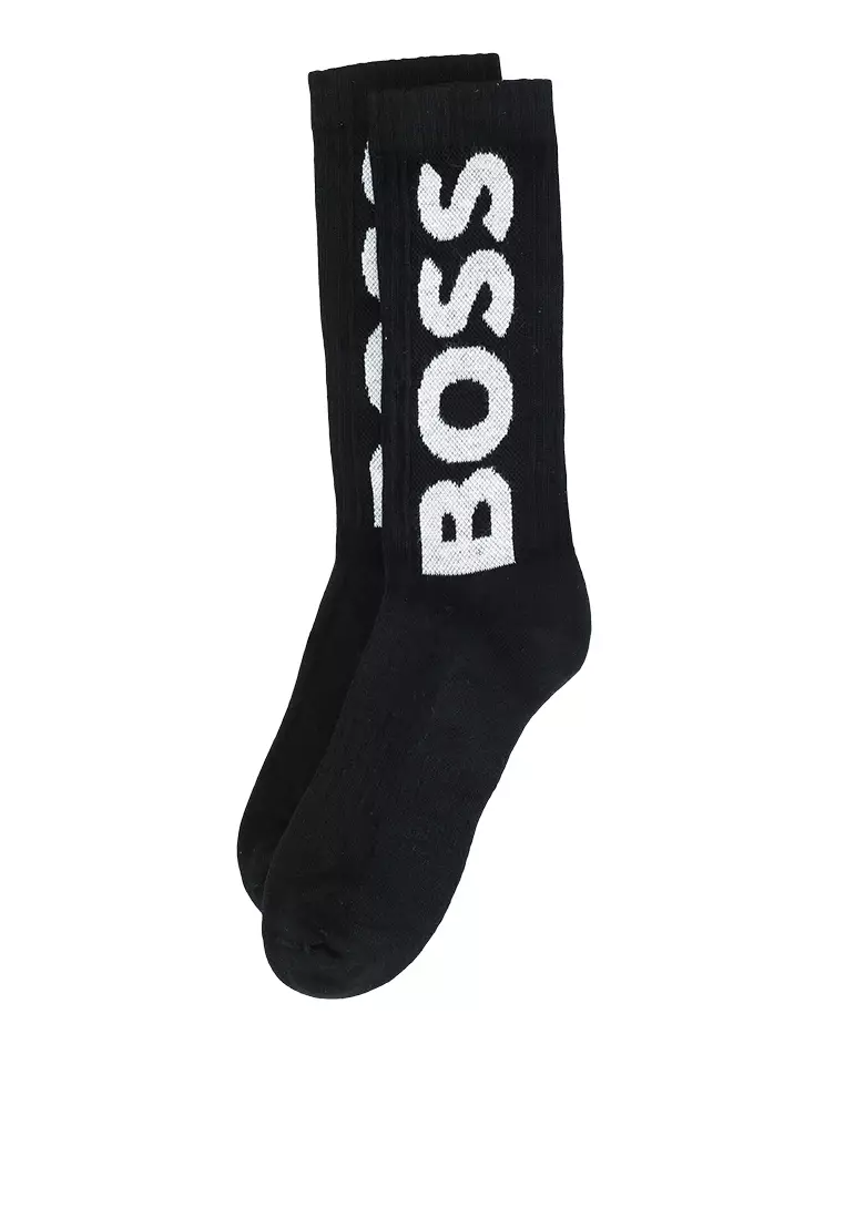 BOSS - Regular-length monogram socks in a cotton blend