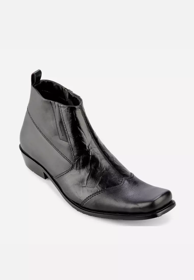 Men Formal Sepatu Boots Cow Leather