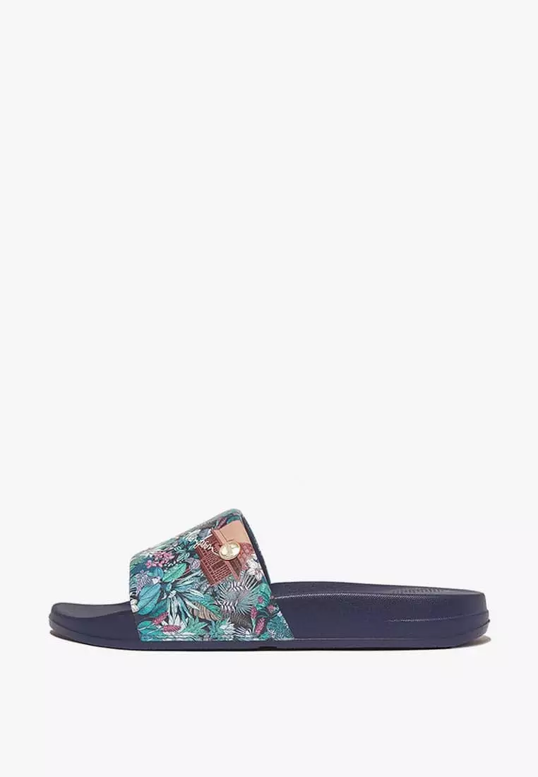 Discount on Fitflop  shoes - SKU: Fitflop Iqushion X Jim Thompson Women's Water-Resistant Slides - Heritage Blue