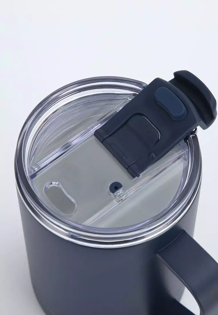 Crossing Neo Insulated S/S Leakproof Ceramic Mug W Handle And Lid 400ml - Ink Blue (Dark Blue)