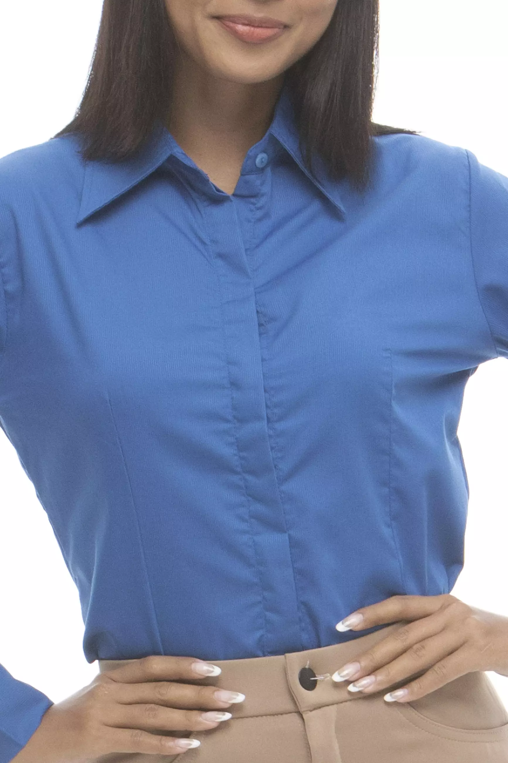 Delaney Pinstripe Long Sleeve Office Blouse