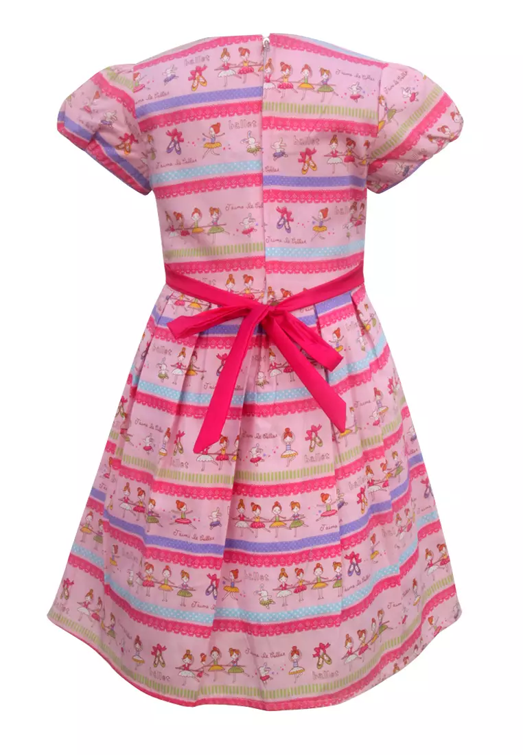 Two Mix Baju Anak Perempuan Bahan Katun Printing Balet Usia 1-12 tahun GRATIS Tas LUCU 4157