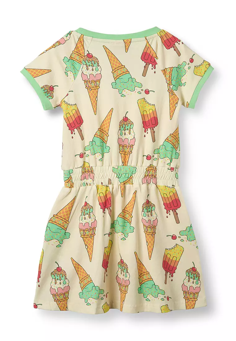 Short-sleeved Dress with ice cream