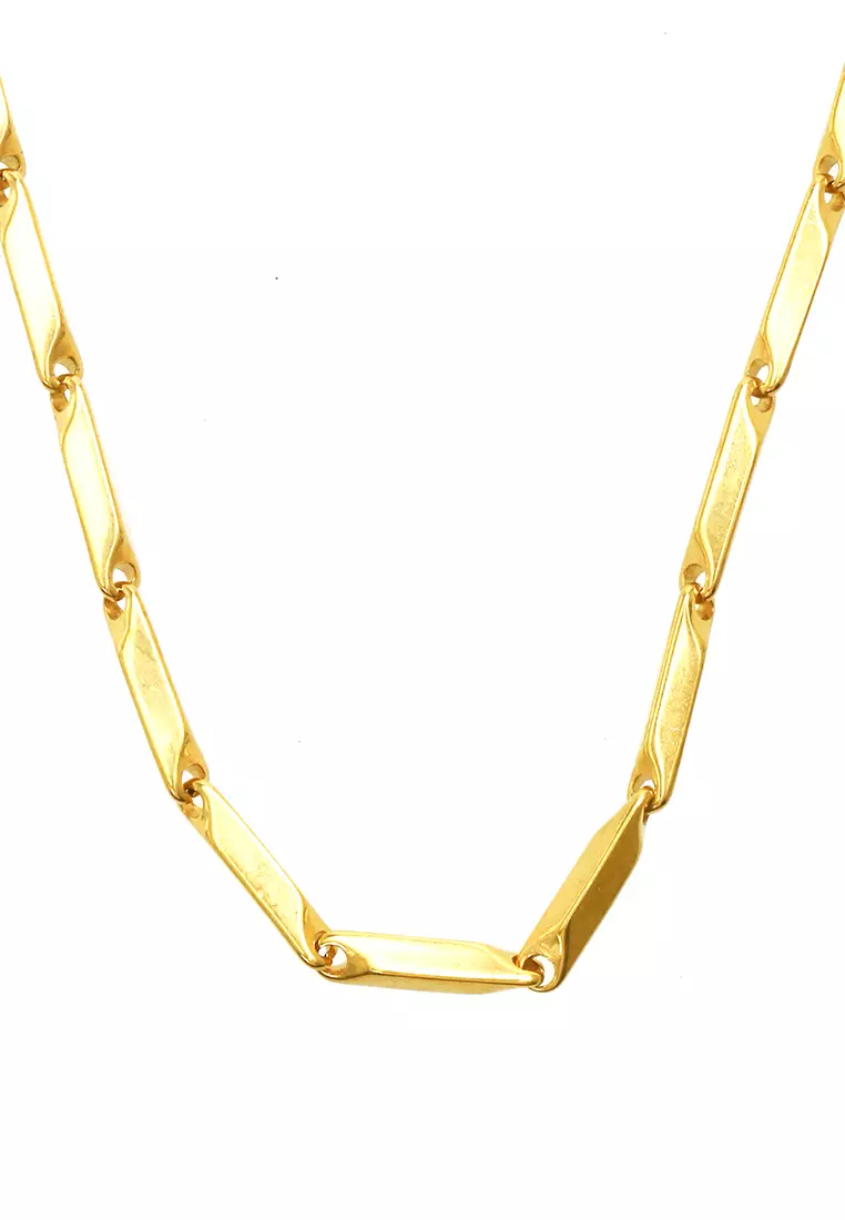 Ainsley Aksesoris Fashion Pria Wanita Necklace Desain Rantai Padi Material Titanium ORIGINAL - Gold
