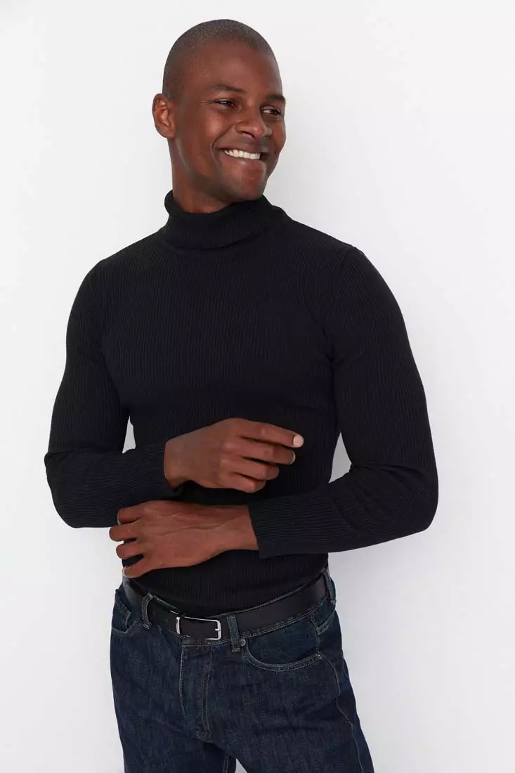 Mens slim turtleneck sale