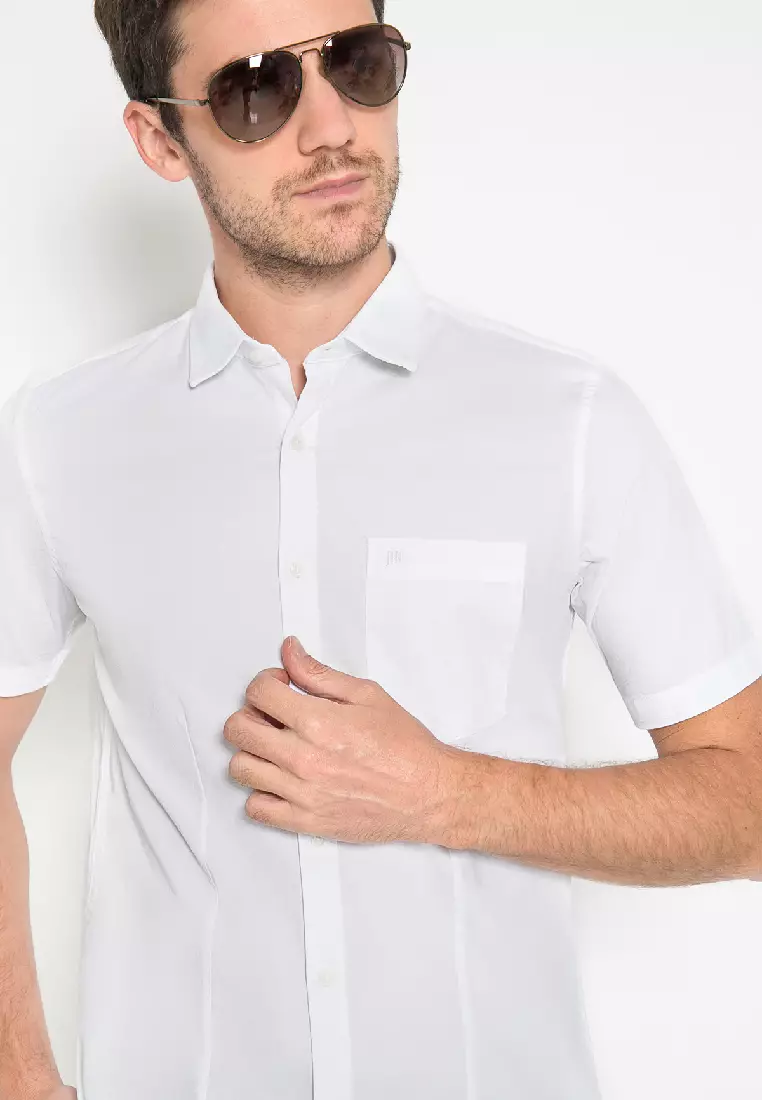 Johnwin - Slim Fit - Kemeja Formal Pria - Putih - FSH.650.G385.650.C S/S