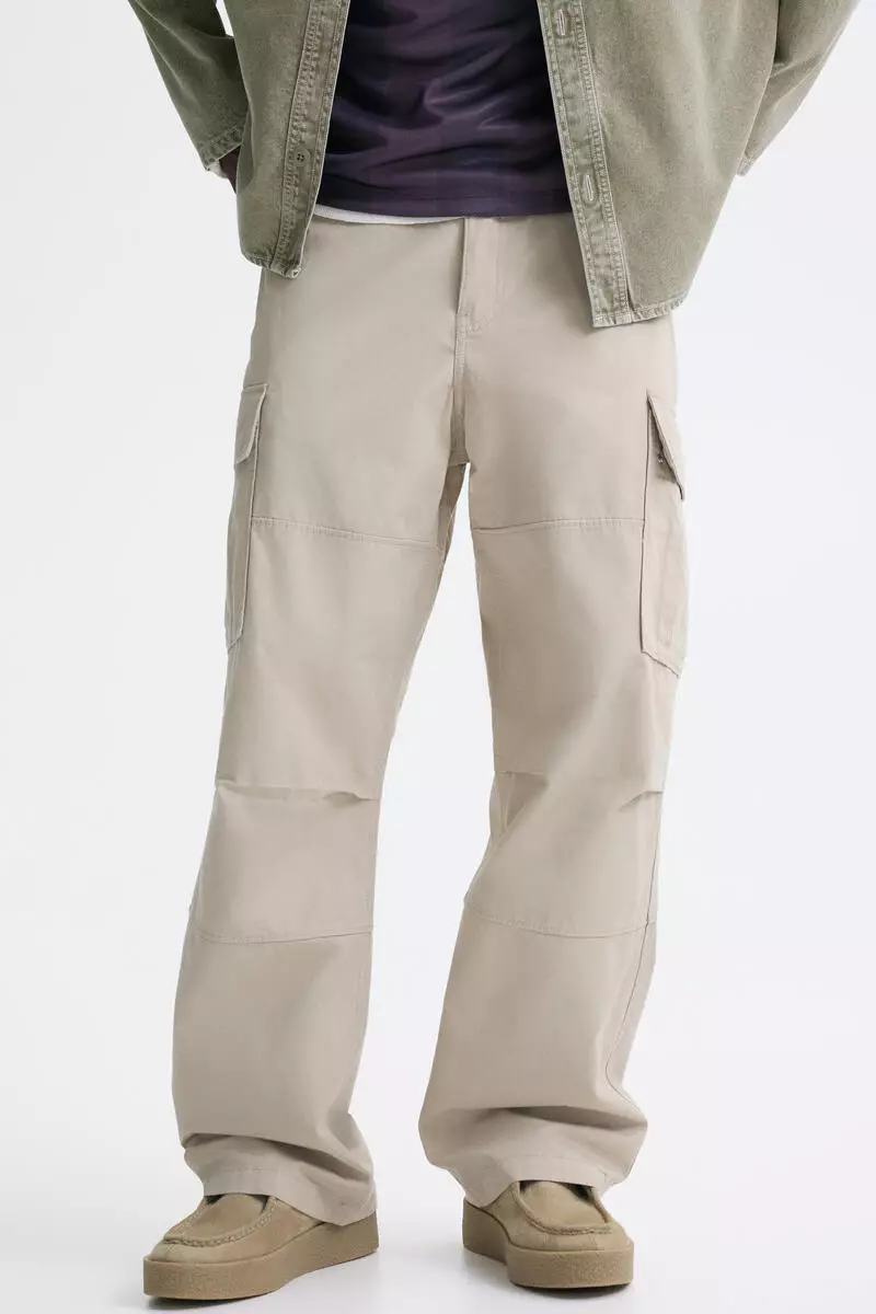 Relaxed Fit Cotton cargo trousers