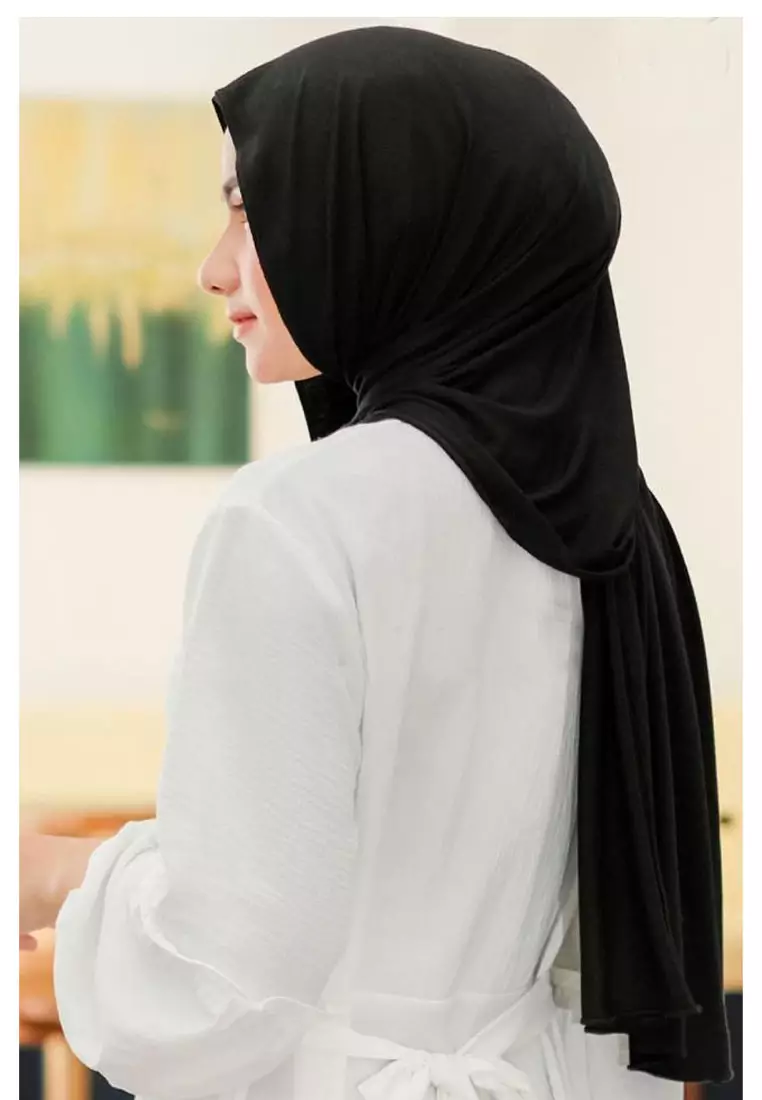 Hijab Pashmina Premium Rayon Premium Black