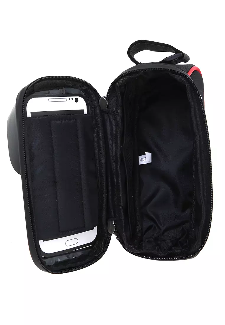 Qian Bicycle Bag Tas Sepeda Waterproof Smartphone 6 Inch Cable Management Material Nylon ORIGINAL - Red