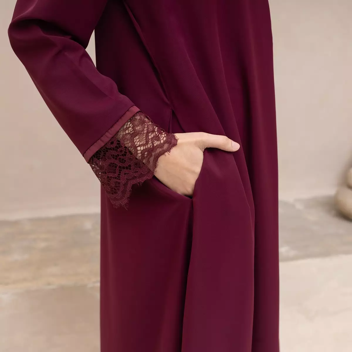 EPC Abaya Amara - Burgundy - Moonlit Elegance Series