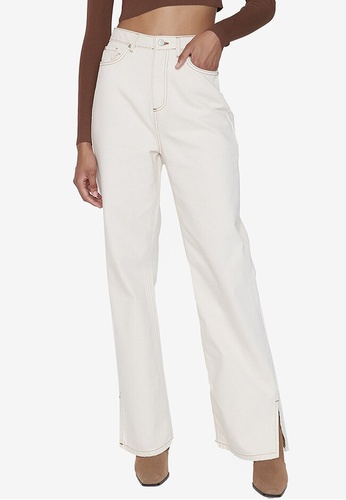 Trendyol white Slit High Waist Jeans 213ACAA81E025AGS_1