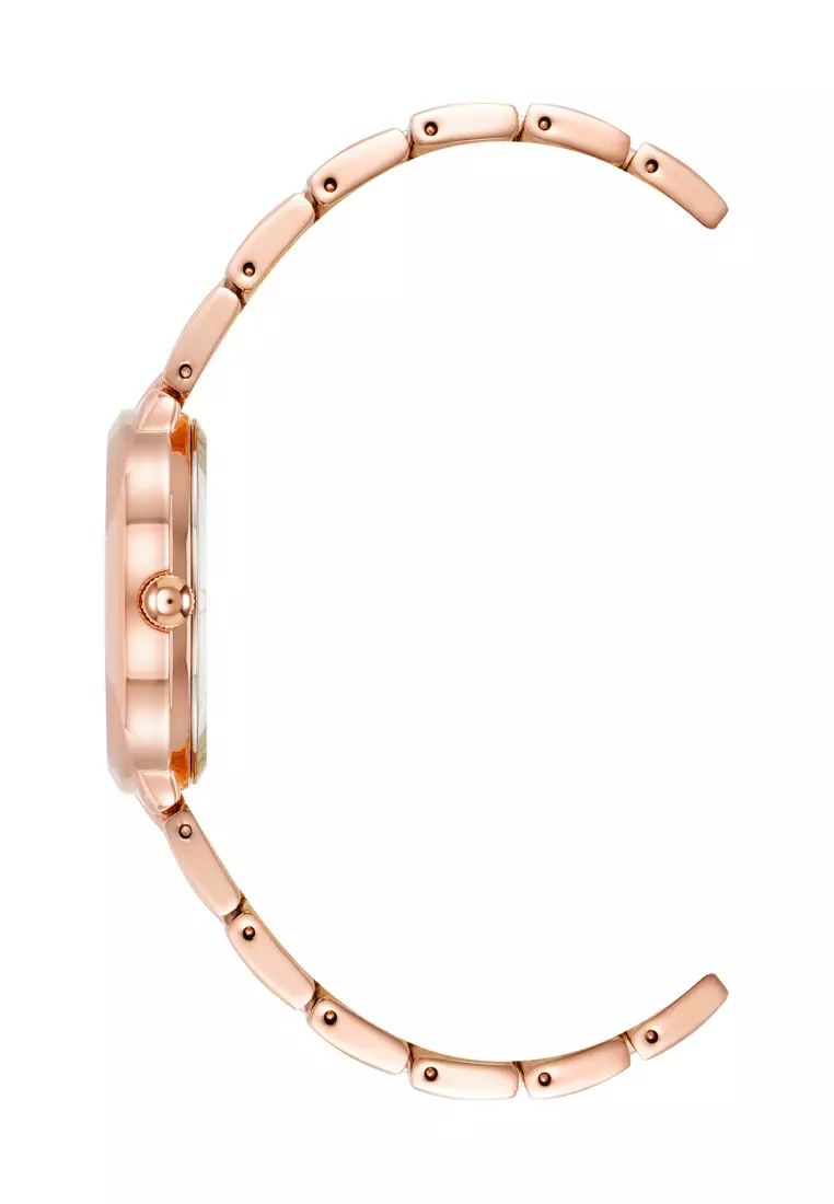 Anne Klein AK5020RGRG0000 rose gold oval watch with rose gold dial and rose gold tone band