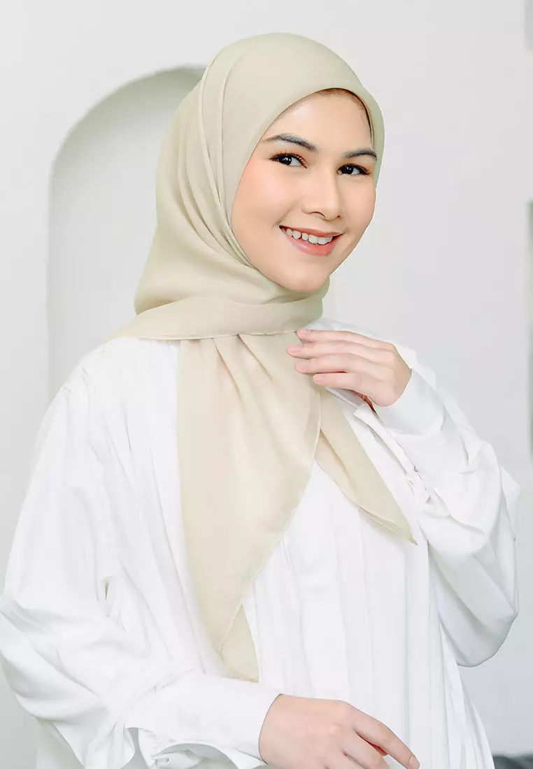Polly Cotton (Hijab Segiempat Bella Square) Soft Matcha