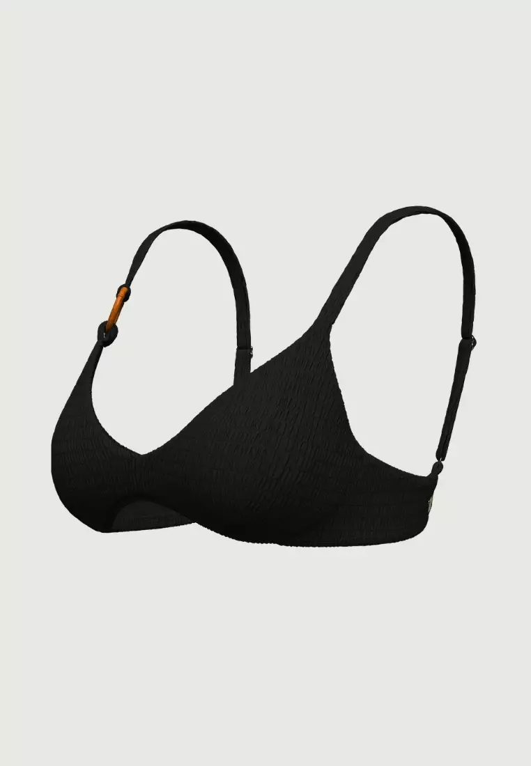 Tropadelic Texture Black Bamboo Ring Bikini Top