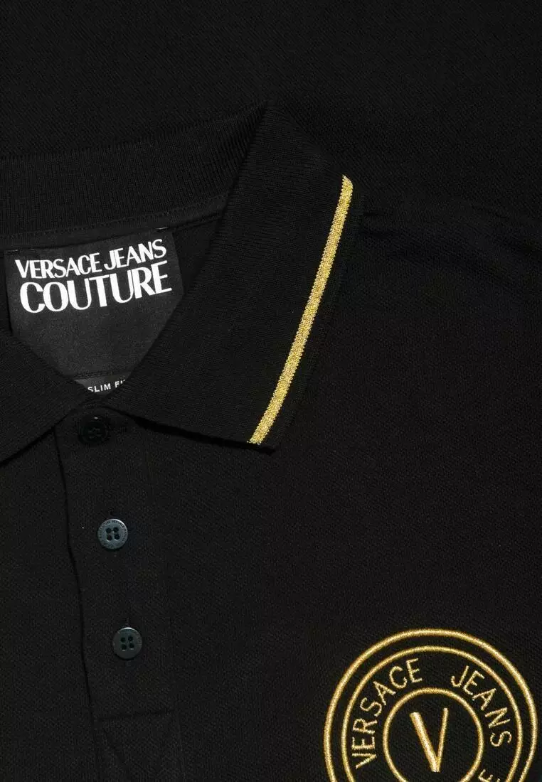 Embroidered V-Emblem Polo Shirt