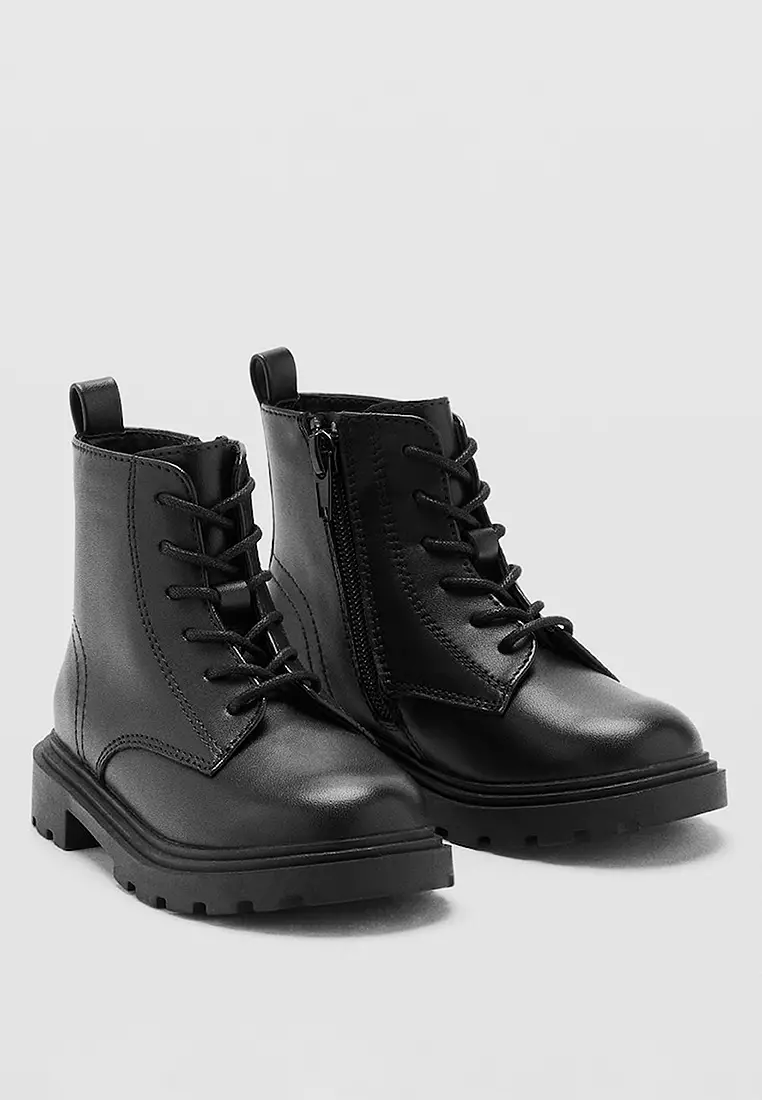 Leather Lace-Up Boots