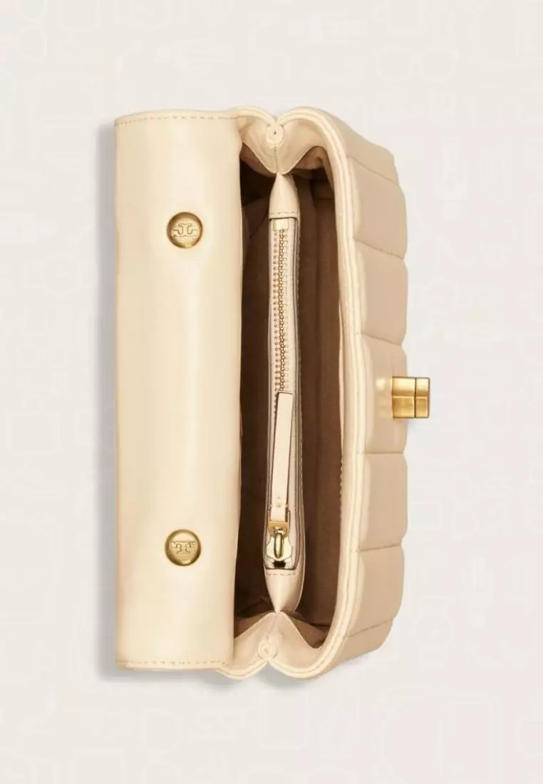 Tory Burch Small Kira Quilted Satchel Brie