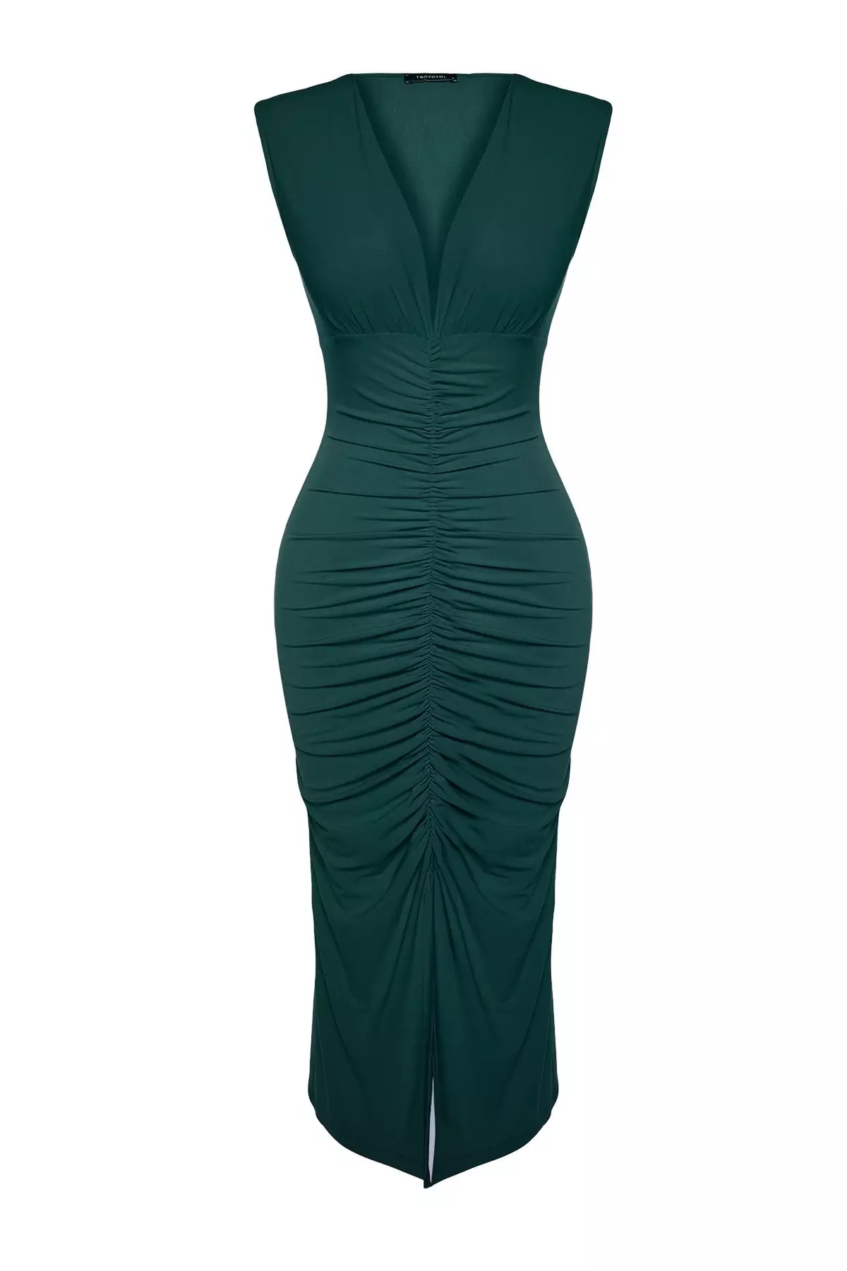 Printed Knitted Midi Dress with Shirring