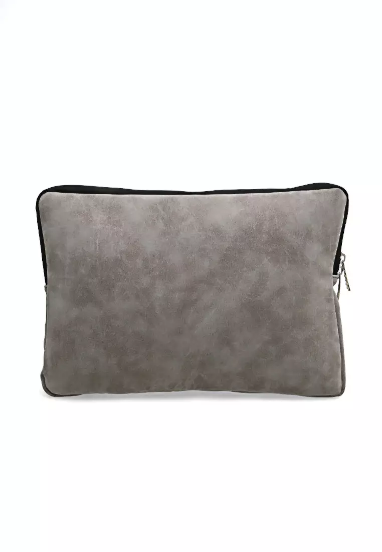 Quenty Sleeve Case Laptop Unisex Compability 13.3 Inch Big Storage Material Micro Velvet Leather ORIGINAL - Grey