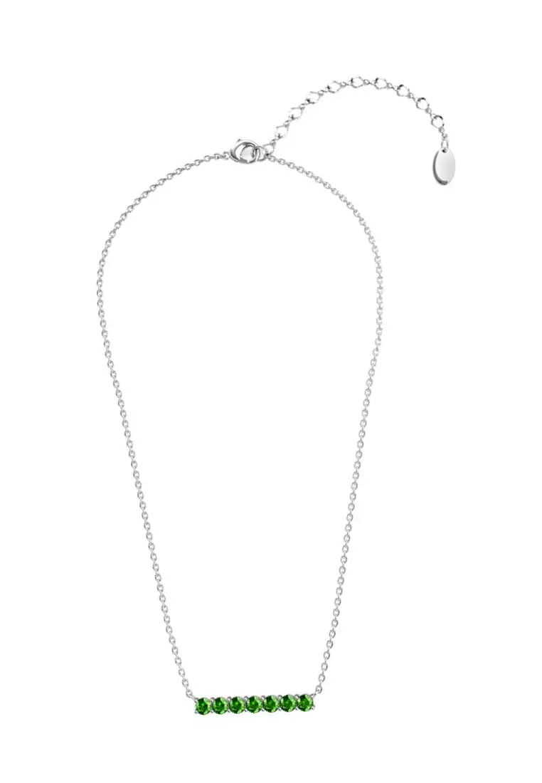 Myriad Birth Stone Pendant August Peridot WG - Kalung Crystal by Her Jewellery