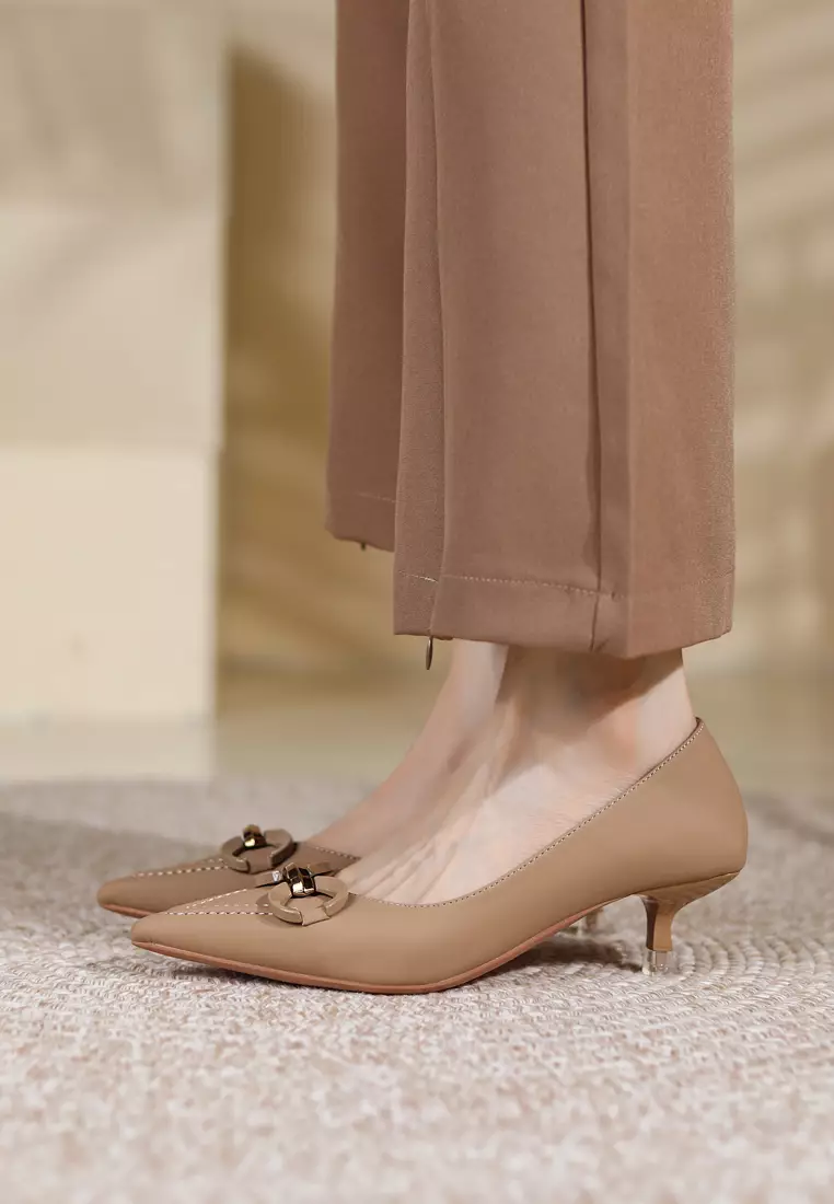 4CM Pointy Metal Buckle Pumps XJ3186-8