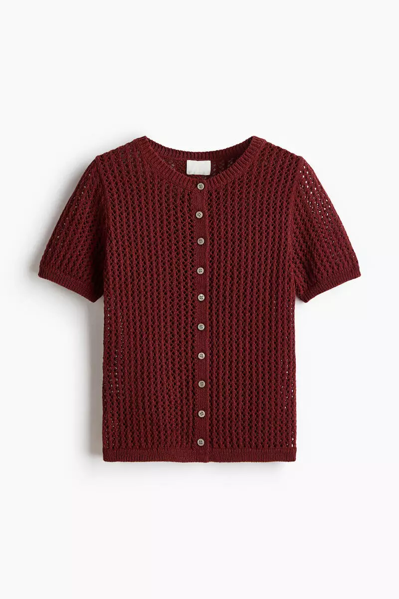 Pointelle-knit cardigan