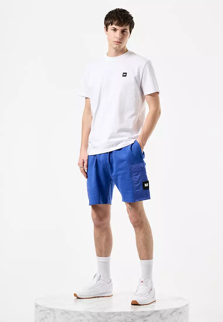 MENS WHITE CANNON BEACH BADGE TEE