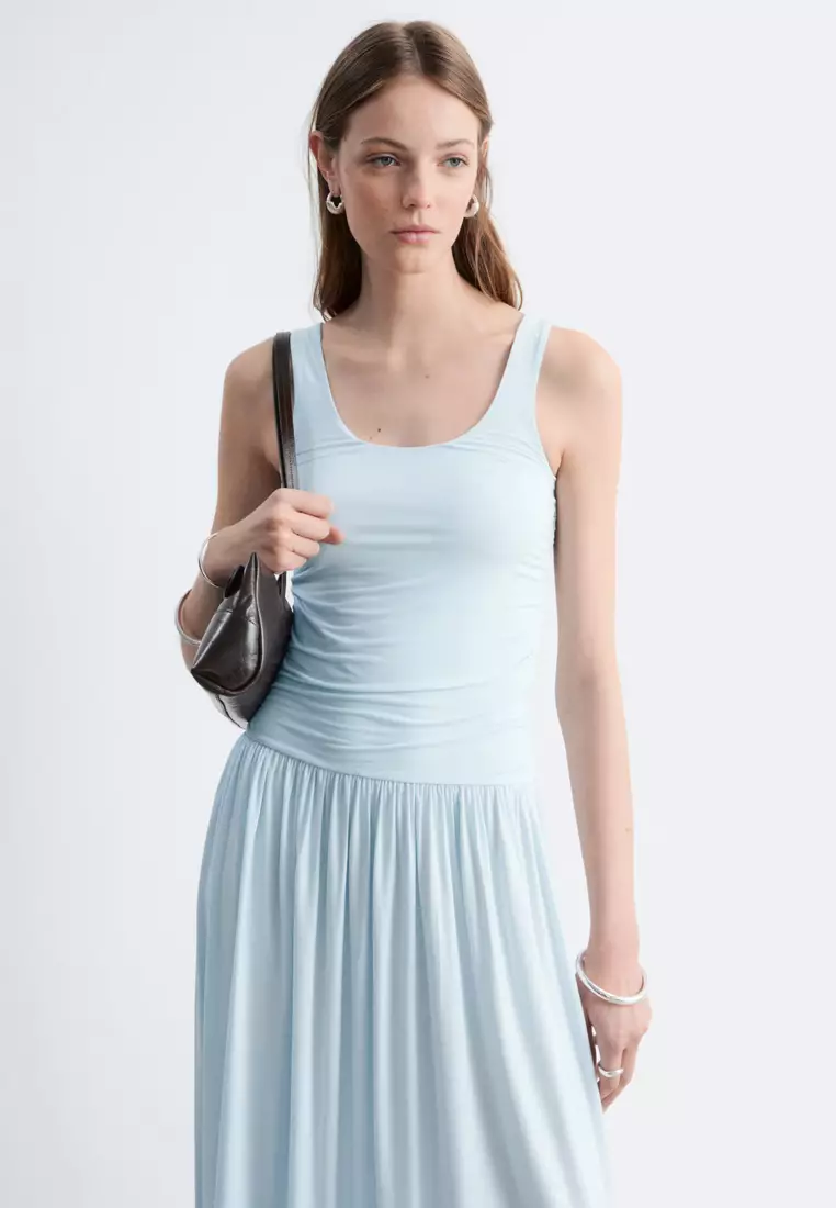 Gathered Jersey Maxi Dress