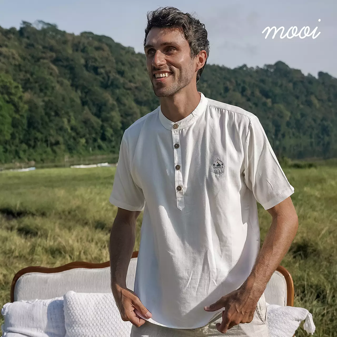 Mooi Atasan Pria Kemeja Pria Raya Collection Karim Koko V1 - Khaki