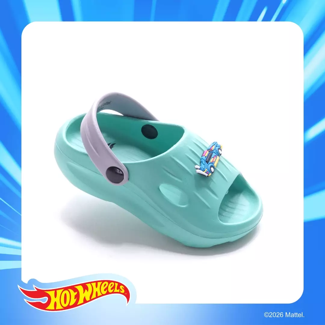 HOTWHEELS - SANDAL LAKI ANAK BAYI CH930114LB BAKPAO FULL KARET - HIJAU OCEAN/ABU TERANG